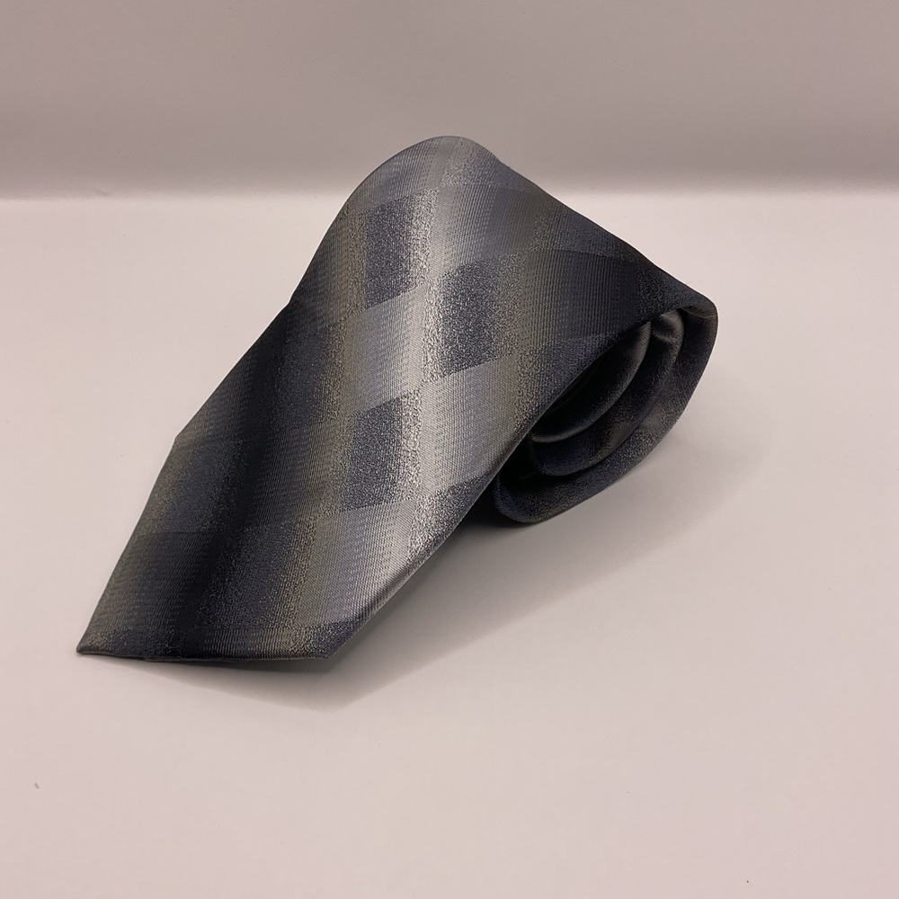 Pronto-Uomo Silver/Gray/Black/Blue/Olive Vintage Pattern Geometric‎ 3.5 Wide